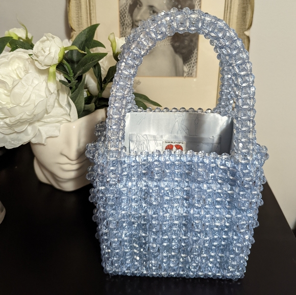 SHRIMPS Blue Beaded Antona Bag - Picture 3 of 11